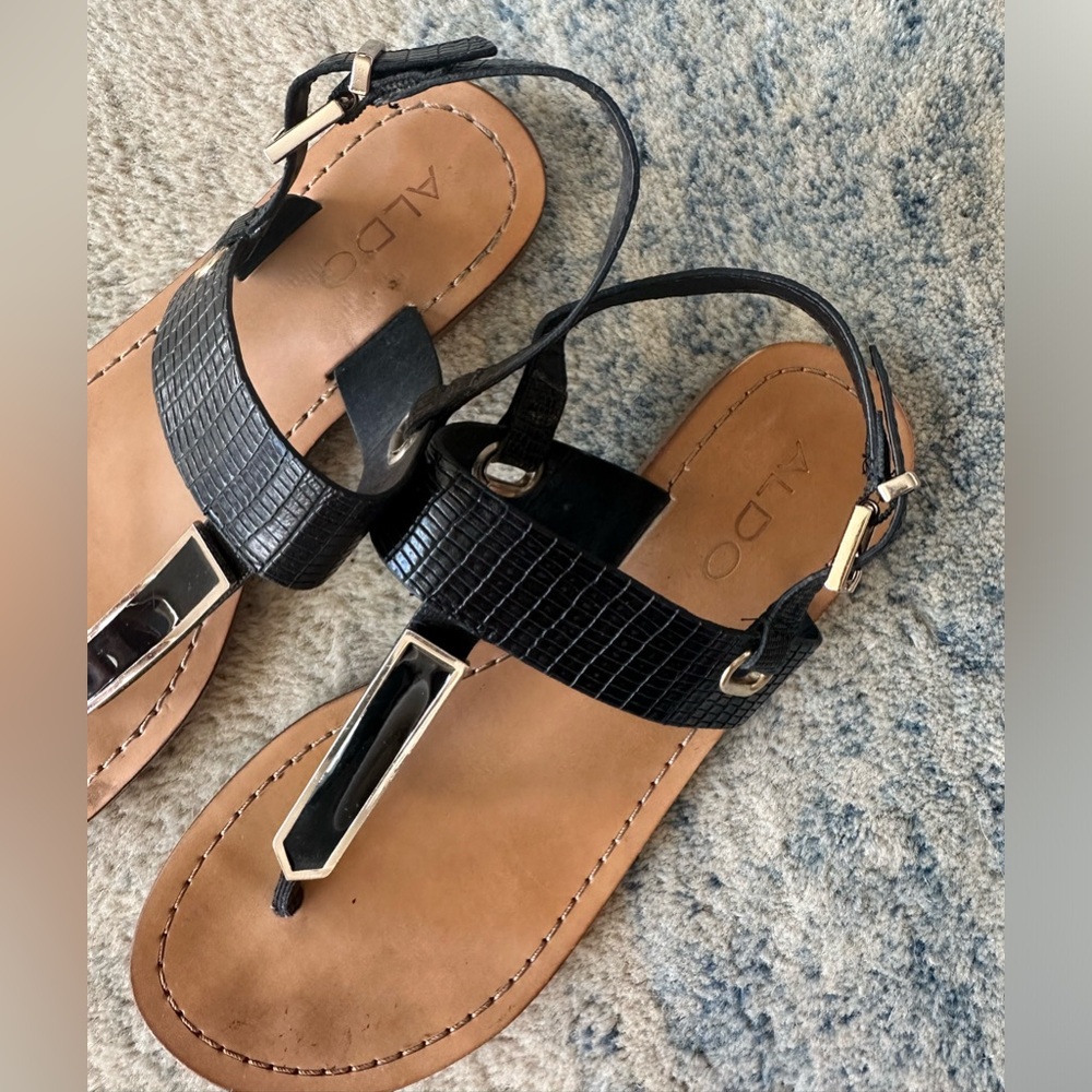 Aldo Sandals Black Size 7.5 - Picture 4 of 8